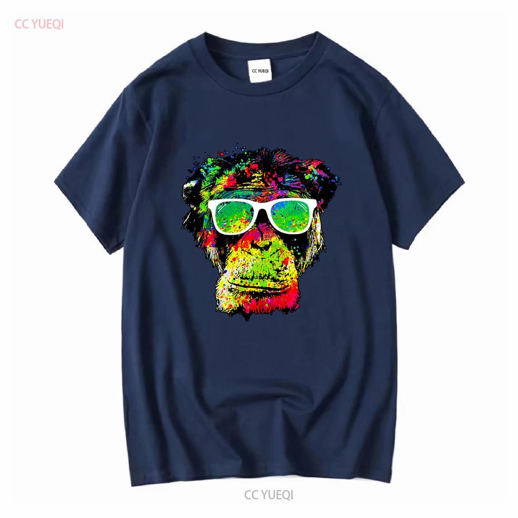 XtraFly Apparel Mens T Shirt Neon Monkey Chimp Gorilla Tie Dye Ape Crewneck vintage Washed Unisex Soft designer clothes Casual