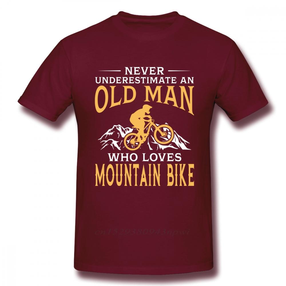 Never Underestimate An Old Man With A Mountain Bike T Shirt Boy Pure Cotton Short Sleeve MTB Tees Guys Punk Designer Streetwear