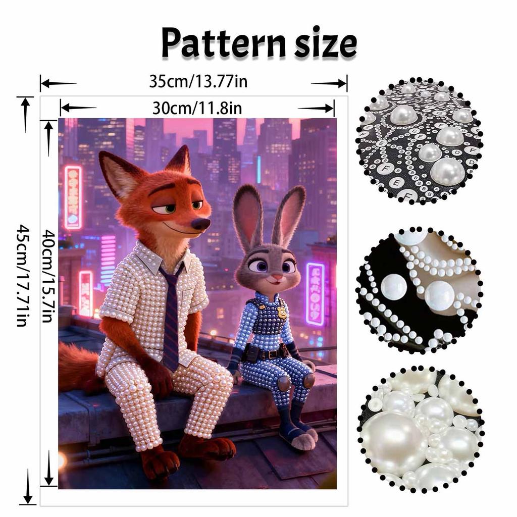 Disney DIY Pearl Painting Nick and Judy Illustrations Decorative Paintings Creative Ornaments Friends Gifts Desktop Ornaments Home Decoration