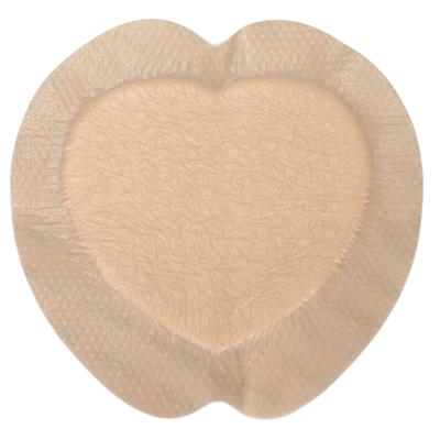 Herzförmiger Silikonschaumverband mit Rand, wasserdichter Wundverband, 18 x 18 cm, 7,09 x 7,09 Zoll für