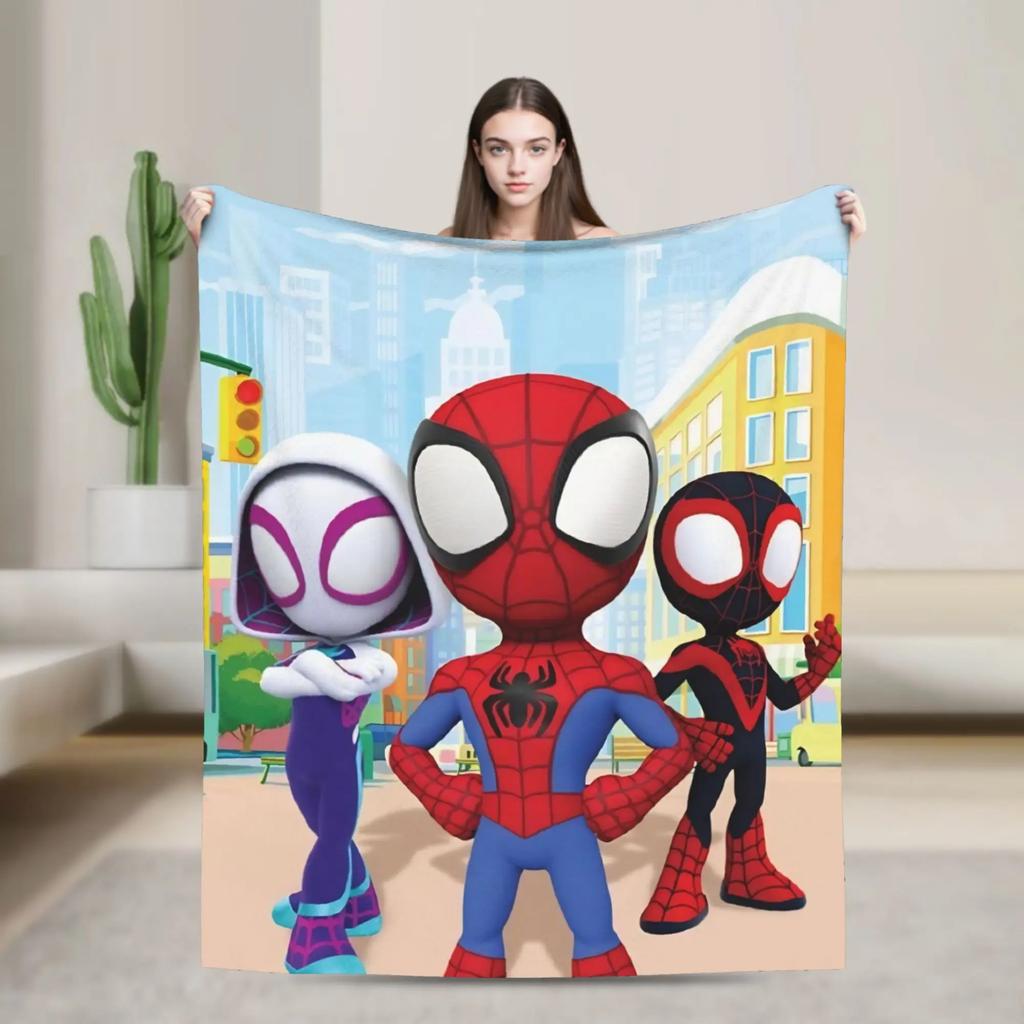 Coperta in Peluche Spidey e i Suoi Fantastici Amici per Bambini Morbido Plaid in Flanella per Letto Divano Sedia Caldo Confortevole Design Copriletto