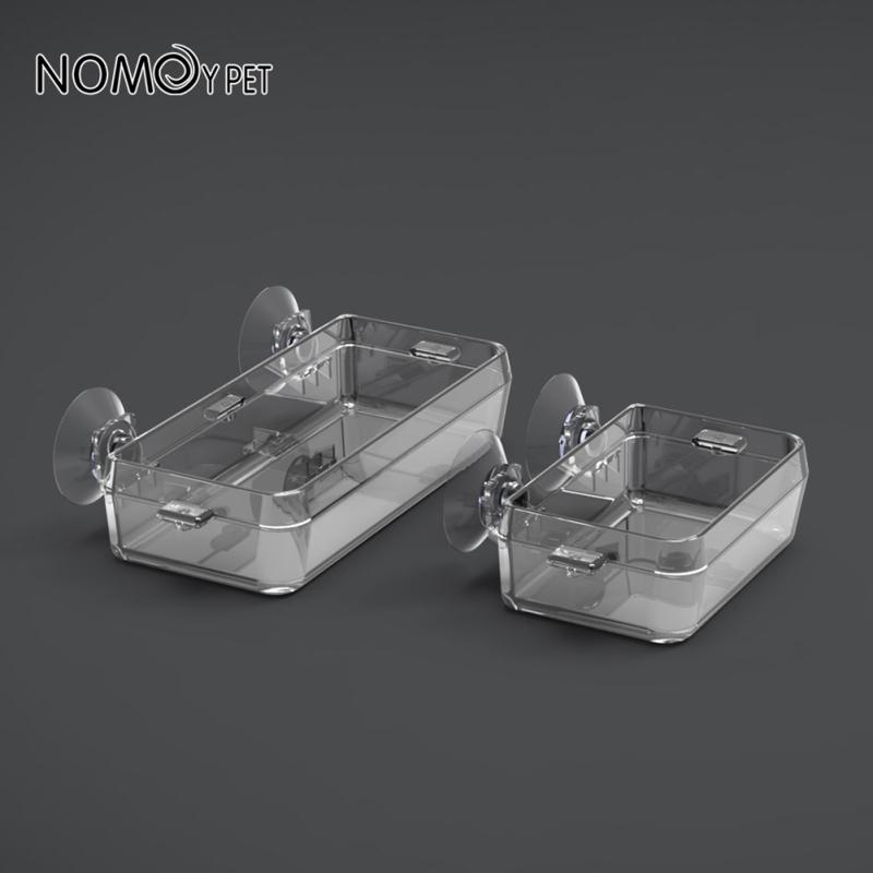 Reptil Transparent Mater Anti-escape Food Bowl Worm Live Container med sterke sugekopper Pet