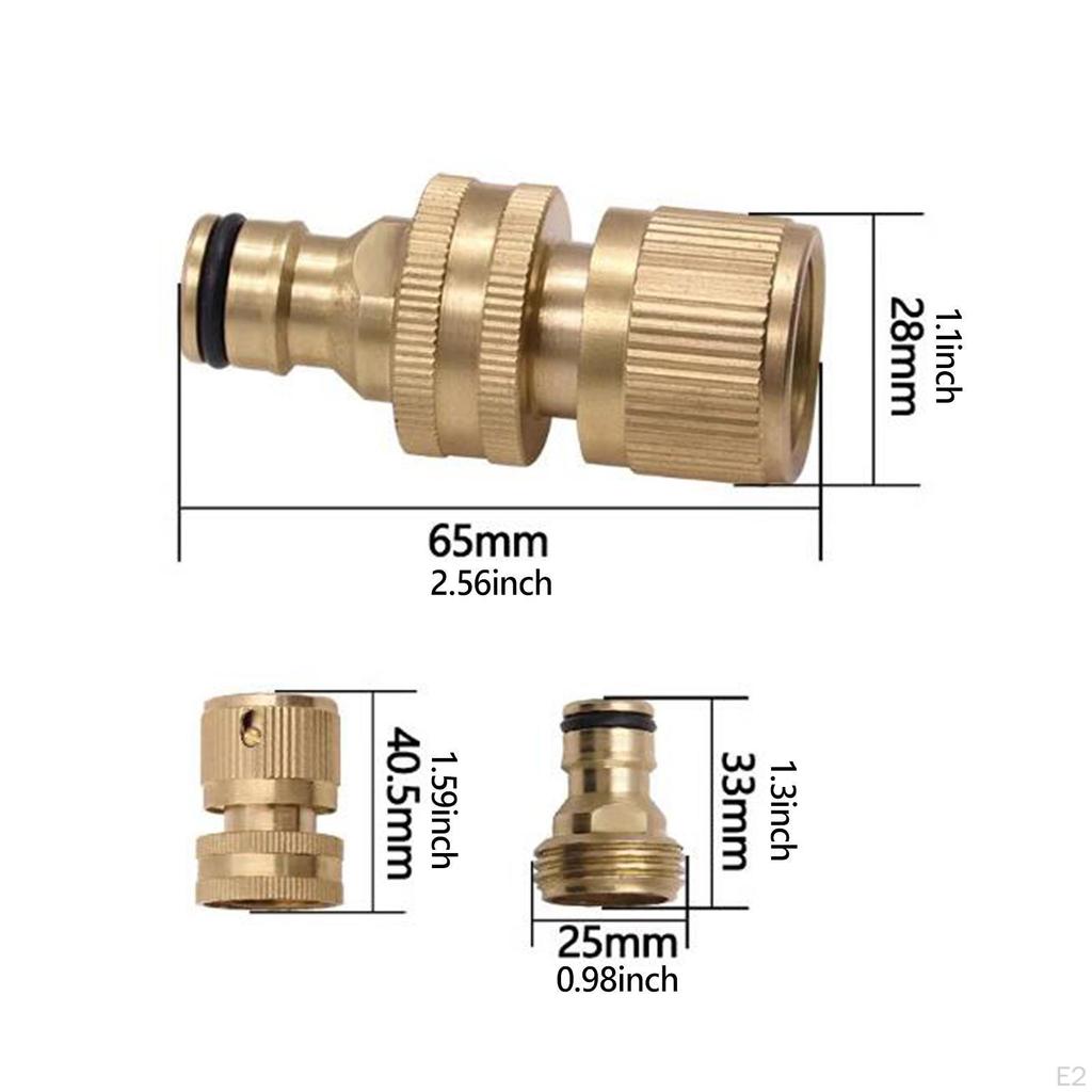 4Pcs 3/4" Hose Quick Connectors Universal Brass Water Fittings for Watering