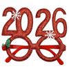 Numero 2026 Occhiali di Natale Festa di Natale Divertenti Oggetti di Scena per Photobooth Montatura Occhiali Regalo di Capodanno per Bambini Articoli per la Casa