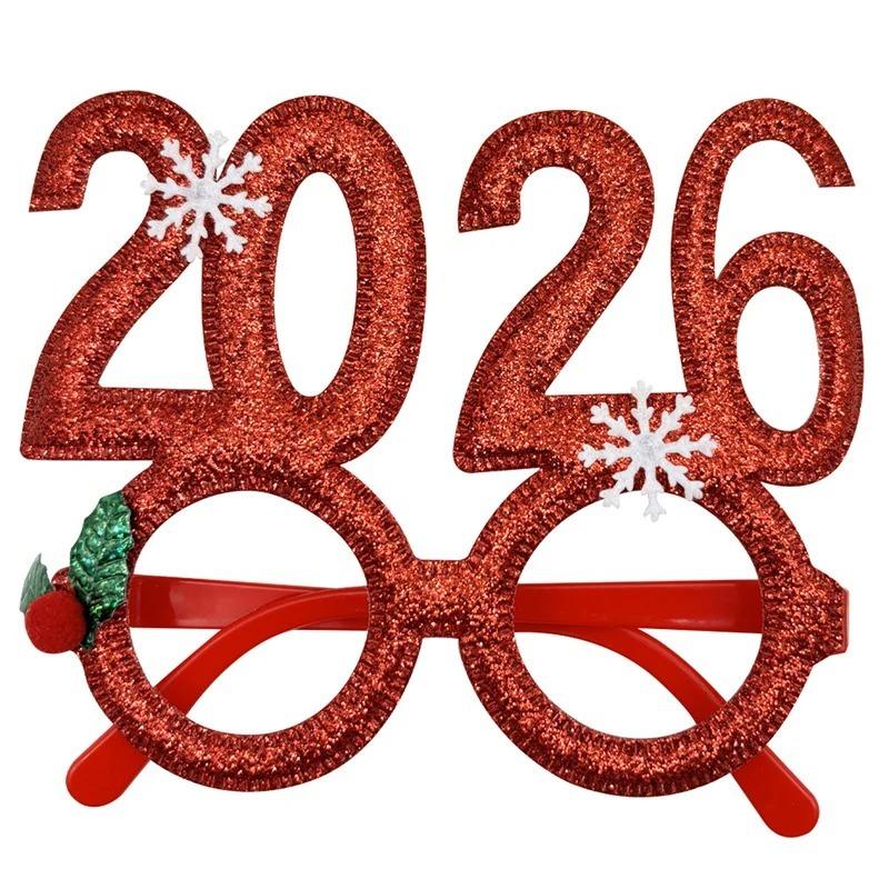 Numero 2026 Occhiali di Natale Festa di Natale Divertenti Oggetti di Scena per Photobooth Montatura Occhiali Regalo di Capodanno per Bambini Articoli per la Casa