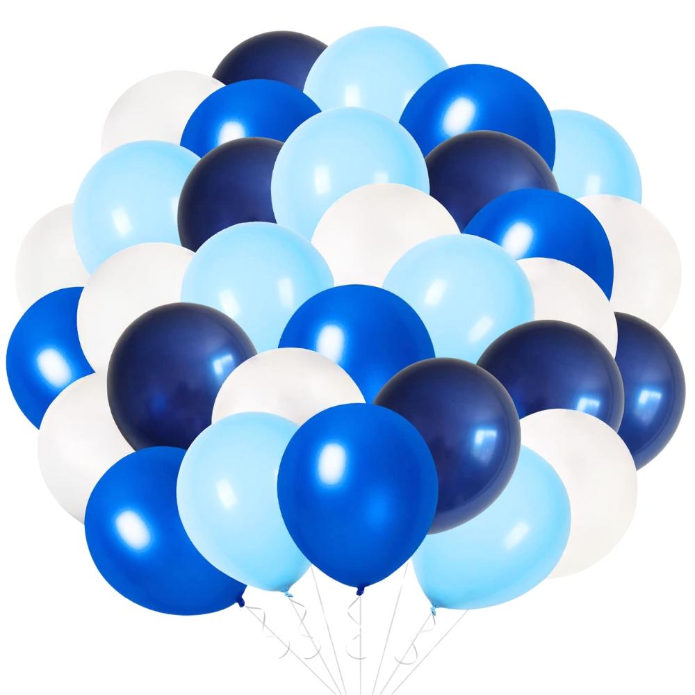 Blue White Balloons Birthday Party 30cm Large Strong Durable 100 Pcs