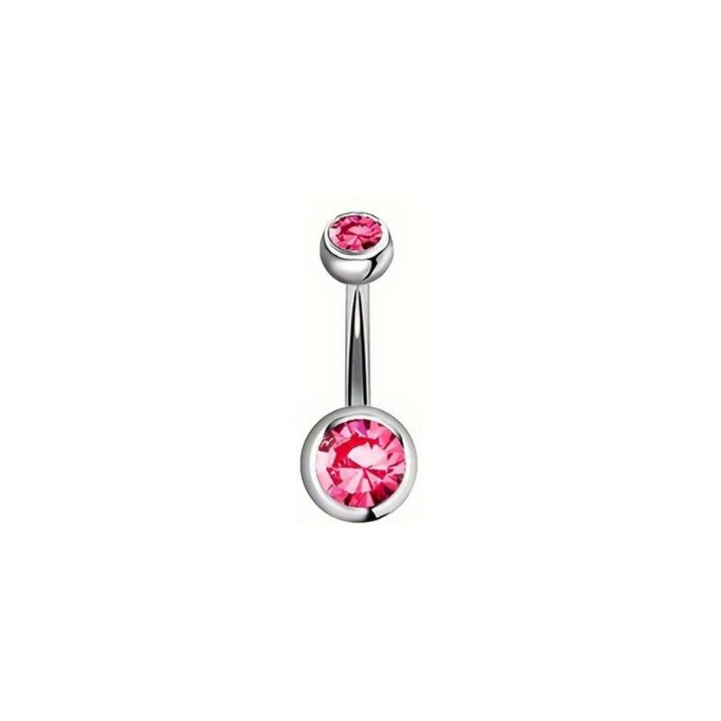 Glamorous Stainless Steel Belly Rings with Rhinestones for a Dazzling Summer Look