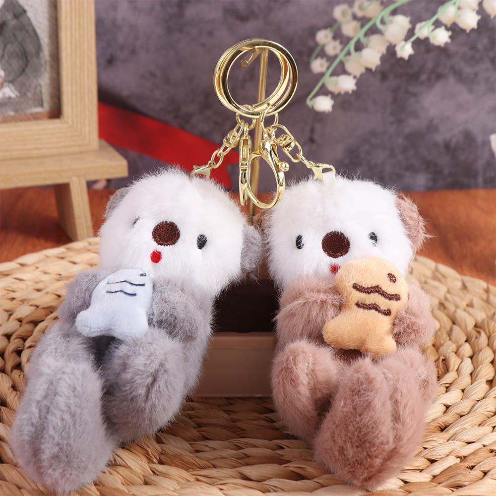 Decorations Plush Otter Bag Pendant Keys Accessories Otter Keyring Cartoon Otter Keychain  Children