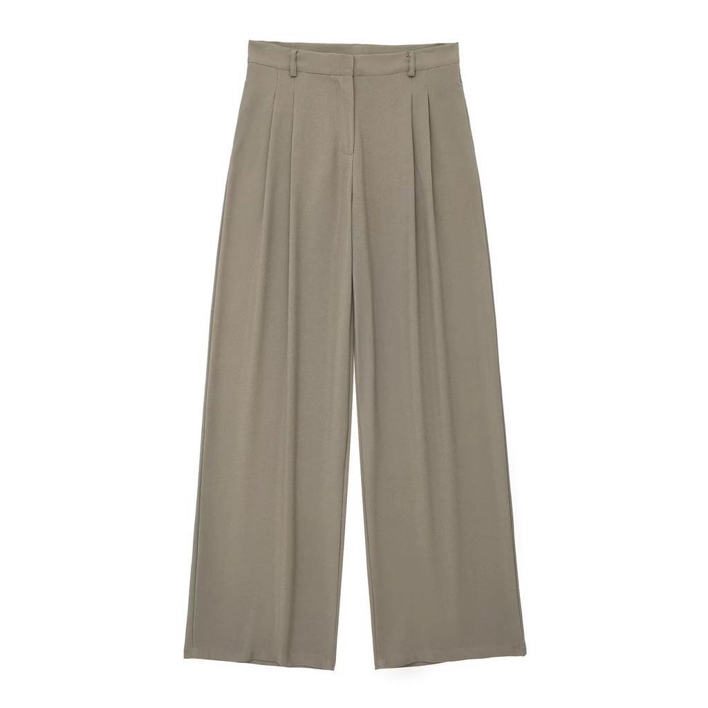 Women's Backless Halter Neck Vest, Pleated Wide Leg Pants