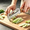 Pelador de Cocina Multifunción de Acero Inoxidable Específico para Cocina para Cortar Frutas y Verduras con Mango de Madera/Acero