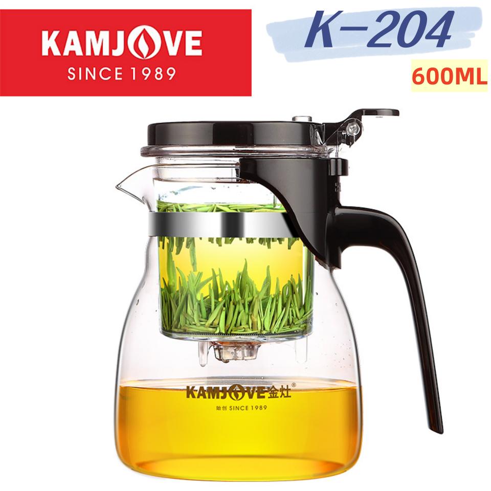 KAMJOVE Heat Resistant Glass Teapot,Puer Kettle Hot Sale 400-900ML Capacity One-click Tea Filter Tea Pot Chinese Kung Fu Teawear