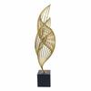 Gold-Tone Metal Sculpture with Black Marble Base Modern Sculptural Accent