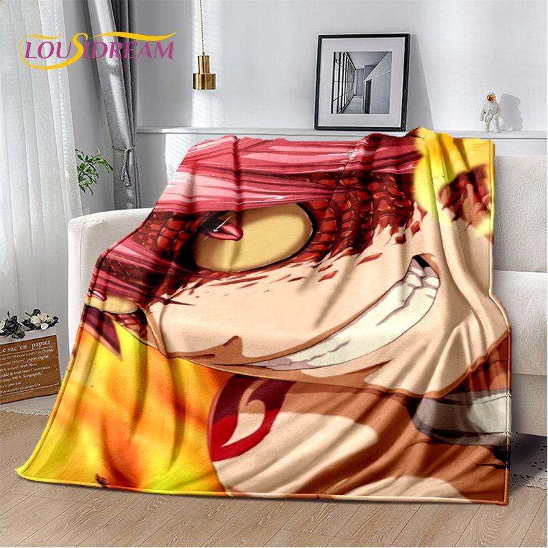 Fairy Tail Ιαπωνικό Άνιμε Κινούμενο Σχέδιο Μαλακή Βελούδινη Κουβέρτα, Κουβέρτα Φλις Ριχτάρι για Σαλόνι Υπνοδωμάτιο Κρεβάτι Καναπέ Πικνίκ Κουβέρτα Κάλυψης Παιδί