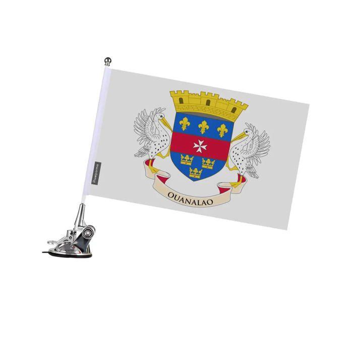 Drapeau - Saint-Barthélemy - 27 x 35 cm - Mât à Ventouse - Polyester - Impression recto/verso