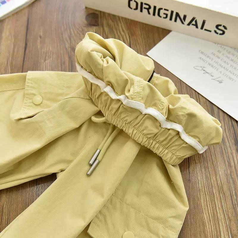 Autumn Fashionable Kids Cargo Joggers Ankle Pants Casual Trousers Light Breathable Summer Outfit