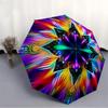 1pc Psychedelic Kaleidoscope Automatic Folding Umbrella - Portable Collapsible Design, 8-Rib Iron Frame yy251209057