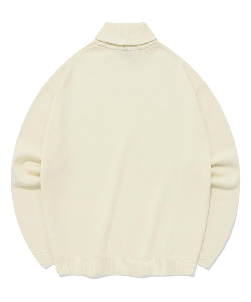 COVERNAT Lambswool Turtleneck Knit Ivory