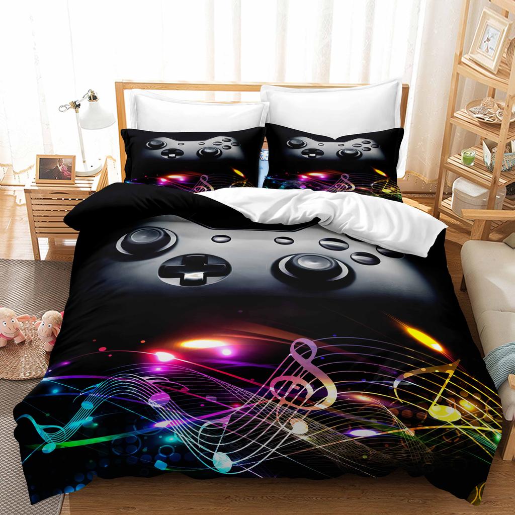 3D Printing Boy's Room Bedding Set Game Handle Duvet Cover 2/3 Pieces AU140 * 210 Full Size Quick Drying Easy Cleaning Home Decoration