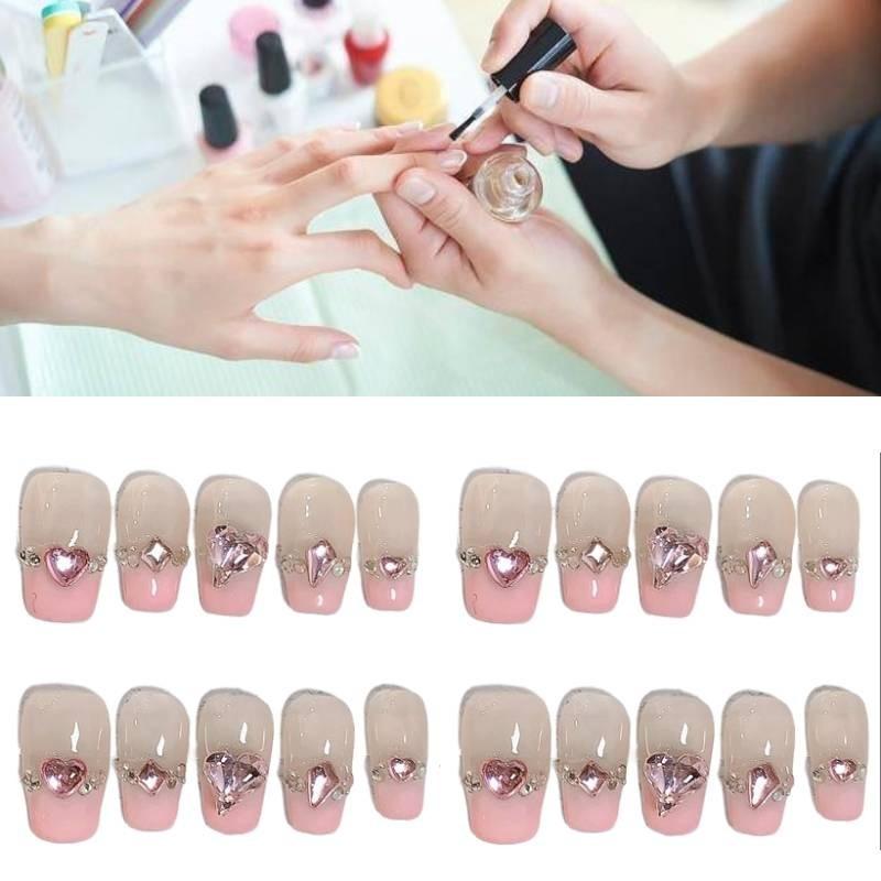 Wearing Nail Adorable Pink Heart Art Sticker Explosive Cute Trend Fashionable