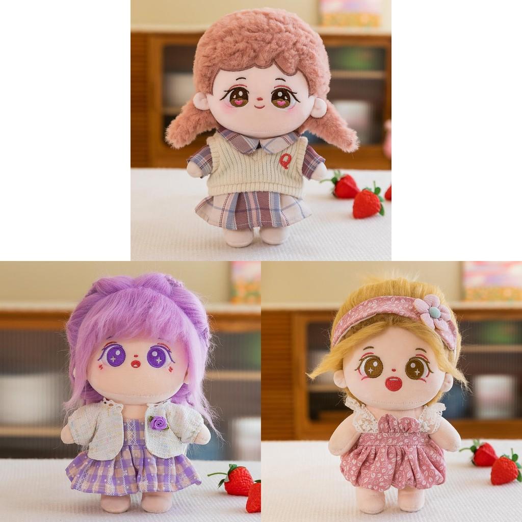 Dress Cute 25cm Up Cotton Dolls Plush Toy Stuffed Doll Kids Gift Decoration