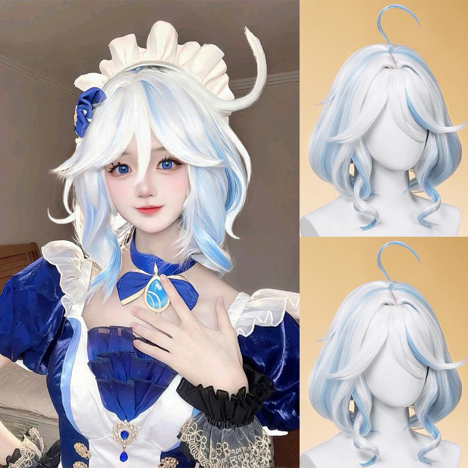 Synthetic Wig Lolita Cosplay Double Ponytail Long Straight Hair Anime Game Cosplay Hair Extensions Halloween Christmas Dress Up
