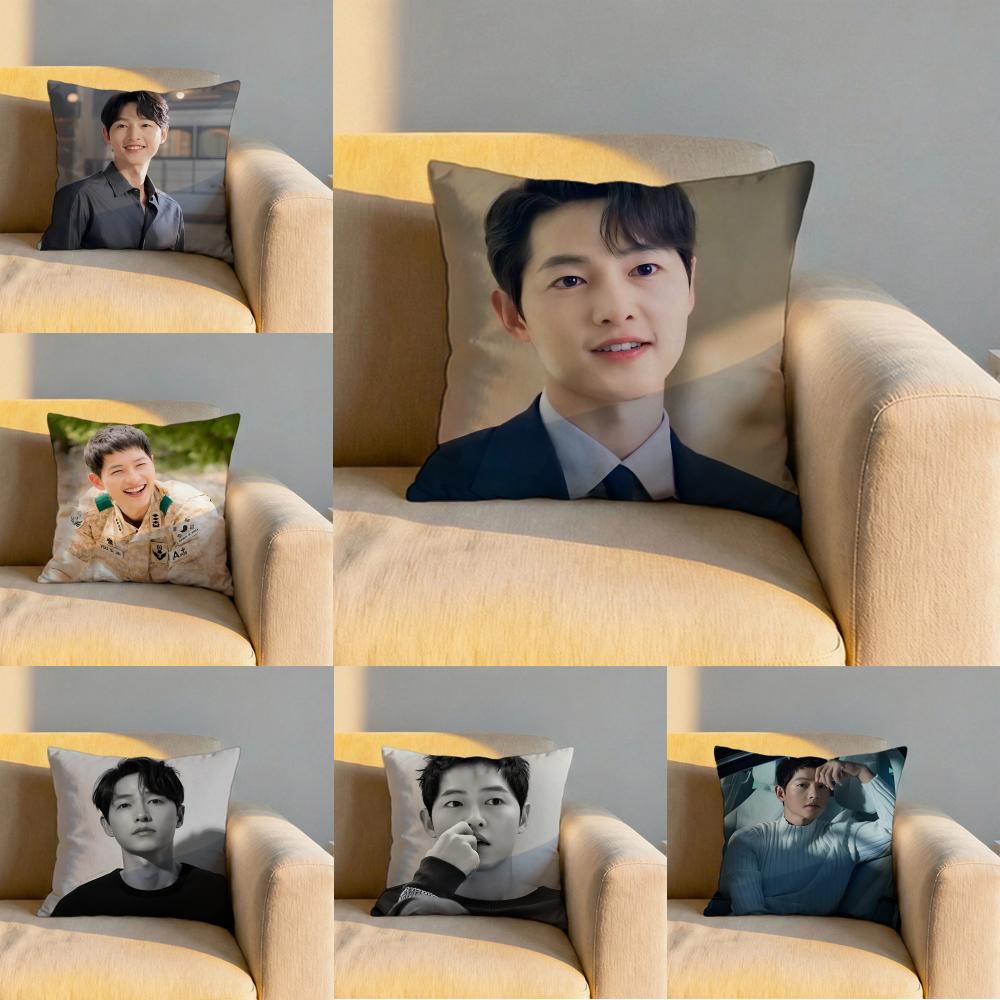 Song Joong Ki Cushion Cover Soft Reversible Durable Pillow Cover MultiScene Use for Home Car Daily Comfort