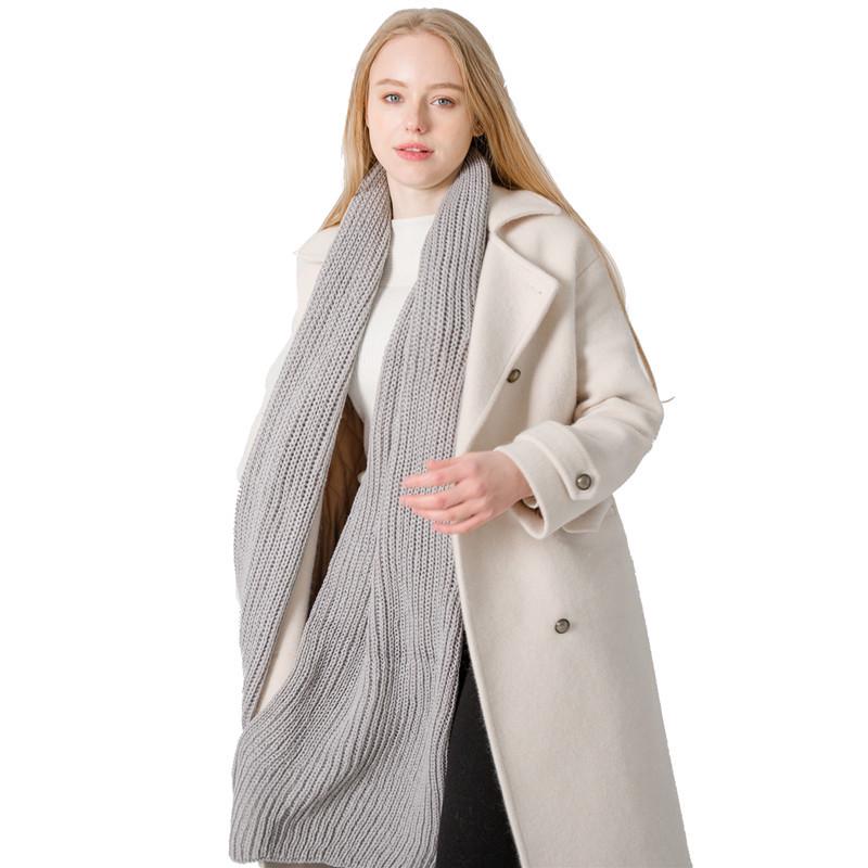Autumn and winter new acrylic solid color wool scarf men's and women's couple extended wool scarf shawl