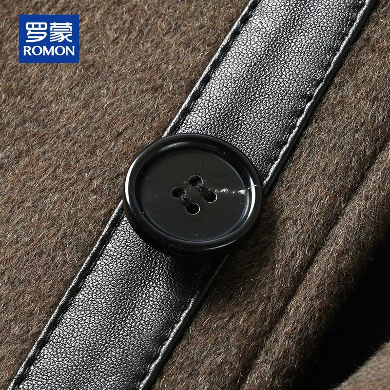 Romon Men's Cashmere Wool Blend Mid-Length Overcoat