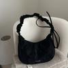 Korean New Simple Drawstring Wrinkled Cloud Crossbody Bag Casual Sporty Nyl Shoulder Handle Bag Texture Simple Bags for Travel