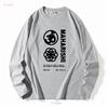 T-shirt girocollo Maharishi da uomo XL Nera Con Stampa manica lunga o corta vintage Lavata Alla moda Casual Elasticizzata Versatile