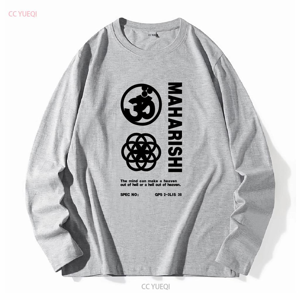 T-shirt girocollo Maharishi da uomo XL Nera Con Stampa manica lunga o corta vintage Lavata Alla moda Casual Elasticizzata Versatile