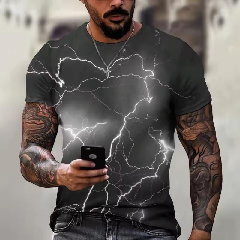 Men's T-Shirts Short Sleeve 3D Print Street Style Male Tees 6xl O-Neck Casual Fashion Summer Tops