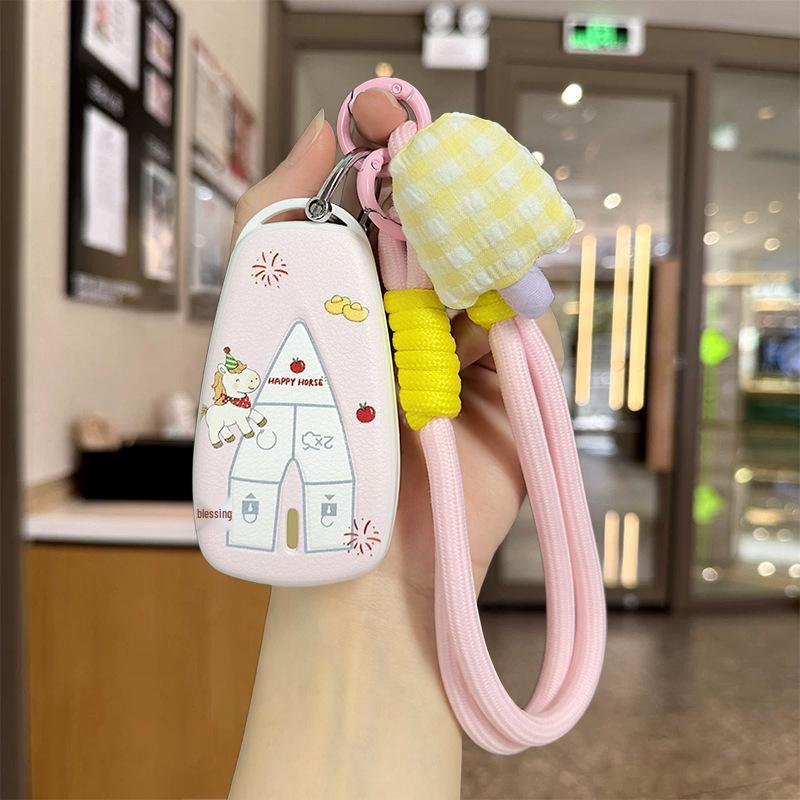 Changan Car Key Case for CS75Plus, Eado, CS35Plus, Oshan X5/X7/X85 - Unik Design for Women