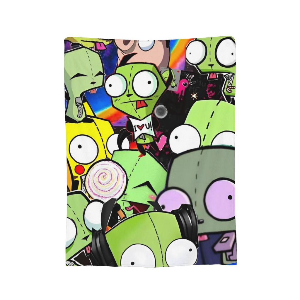 Invader Zim Gir Blankets Fleece Decoration  Breathable Lightweight Throw Blanket for Bed Couch Plush Thin Quilt