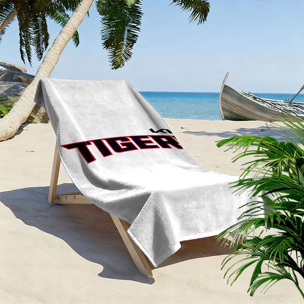 KIA Tigers Logo Design On White Background Patterned Beach Towel Quick Dry Perfect for Travel Outdoor Sports Jogging the Beach and Swimming