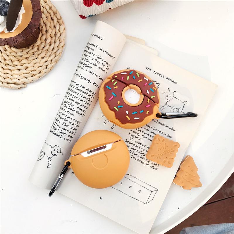 Creative donut apple AirPods pro bluetooth wireless earphone cover 1/1 generation silicone anti-drop soft case