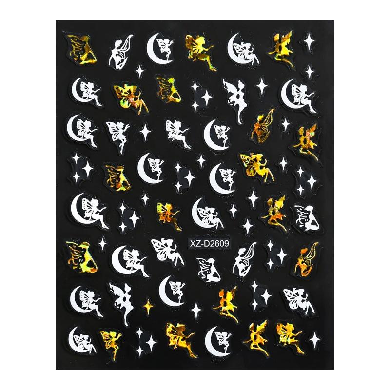 Valentine'S Day Nail Art Sticker Romantic Theme Love Rose Platinum 3D Adhesive Valentine'S Day Nail Sticker