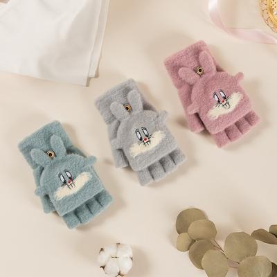 Xuehuaxiu Adult Women's Gloves Wholesale, Animation Tutu Knitted Embroidered Gloves, Flip Thermal Gloves