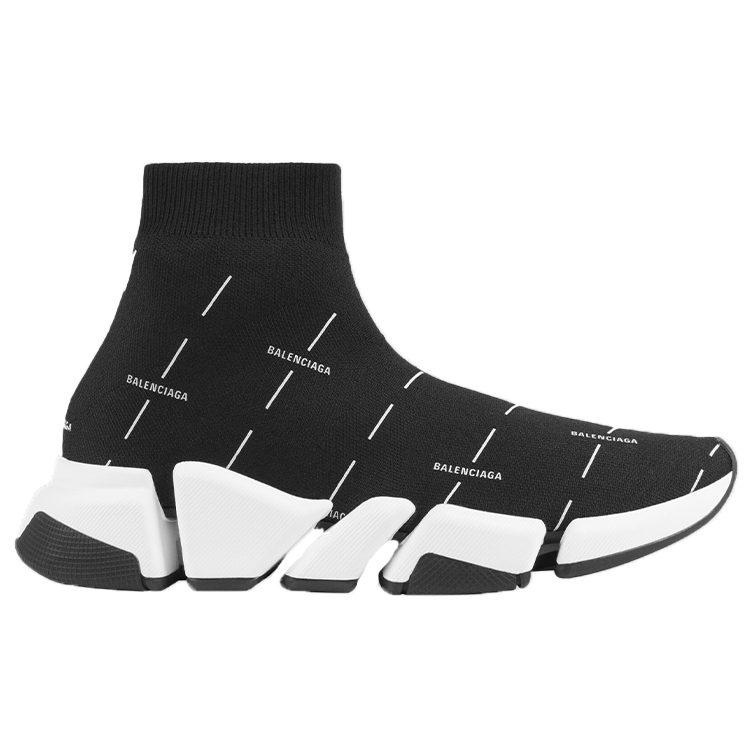 Balenciaga Speed 2.0 Black White Logo Women's 645420W2DBT1090