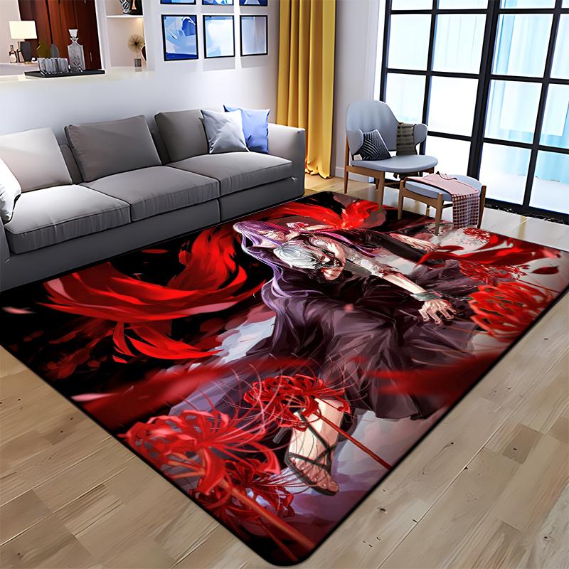 Anime Tokyo Ghoul Kunst Gedruckt Teppich für Wohnzimmer Große Fläche Teppich Weiche Matte E-sports Stuhl Teppiche Alfombra Geschenke Dropshopping