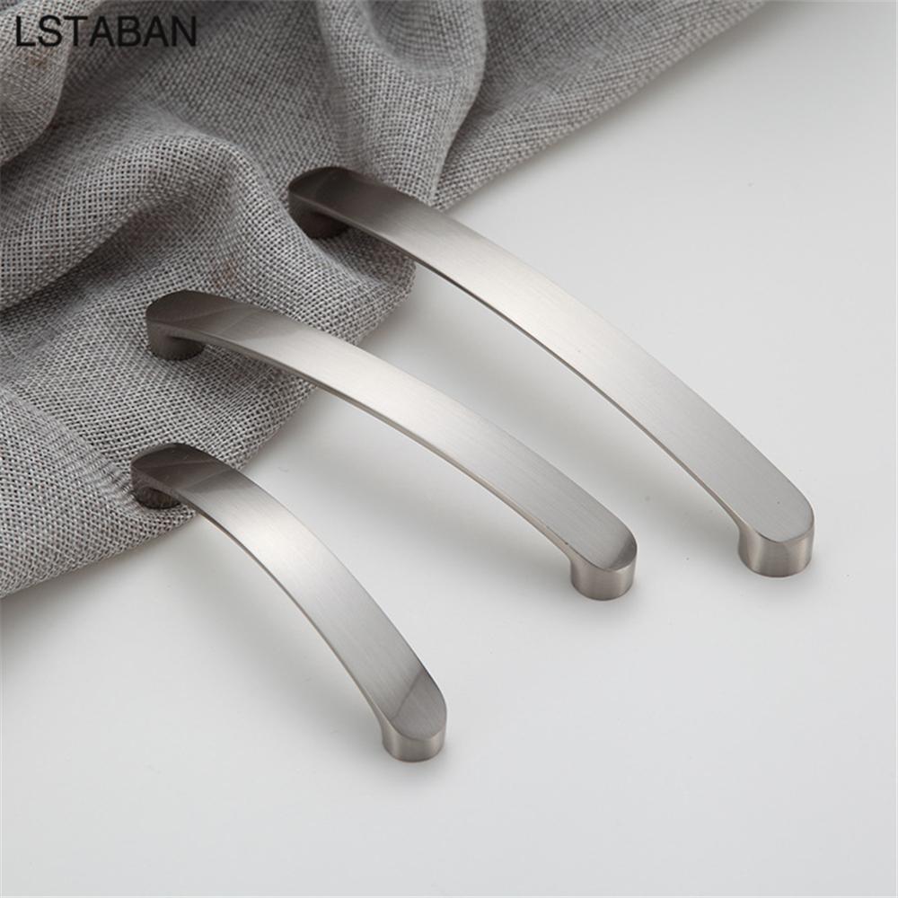 Bright Chrome Furniture Cabinet Handle Modern Minimalist Kitchen Door Knob Brushed Drawer Wardrobe Door Pull Hardware Dress Knob