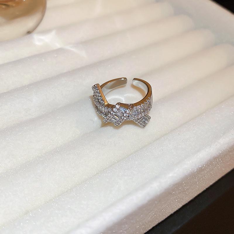 Zirconia Diamond Geometric Heart Open Ring - Fresh High-end Jewelry for Index Finger