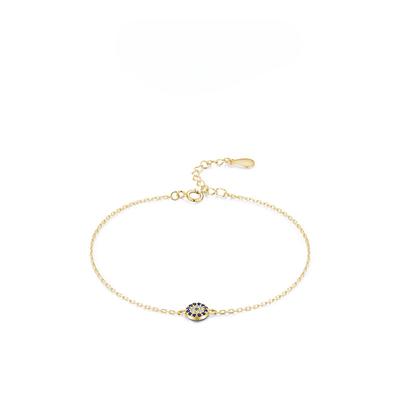S925 Sterling Silver Bracelet Women's Simple and Versatile Devil's Eye Micro Inlaid Handicraft Instagram Design Light Luxury Bracelet