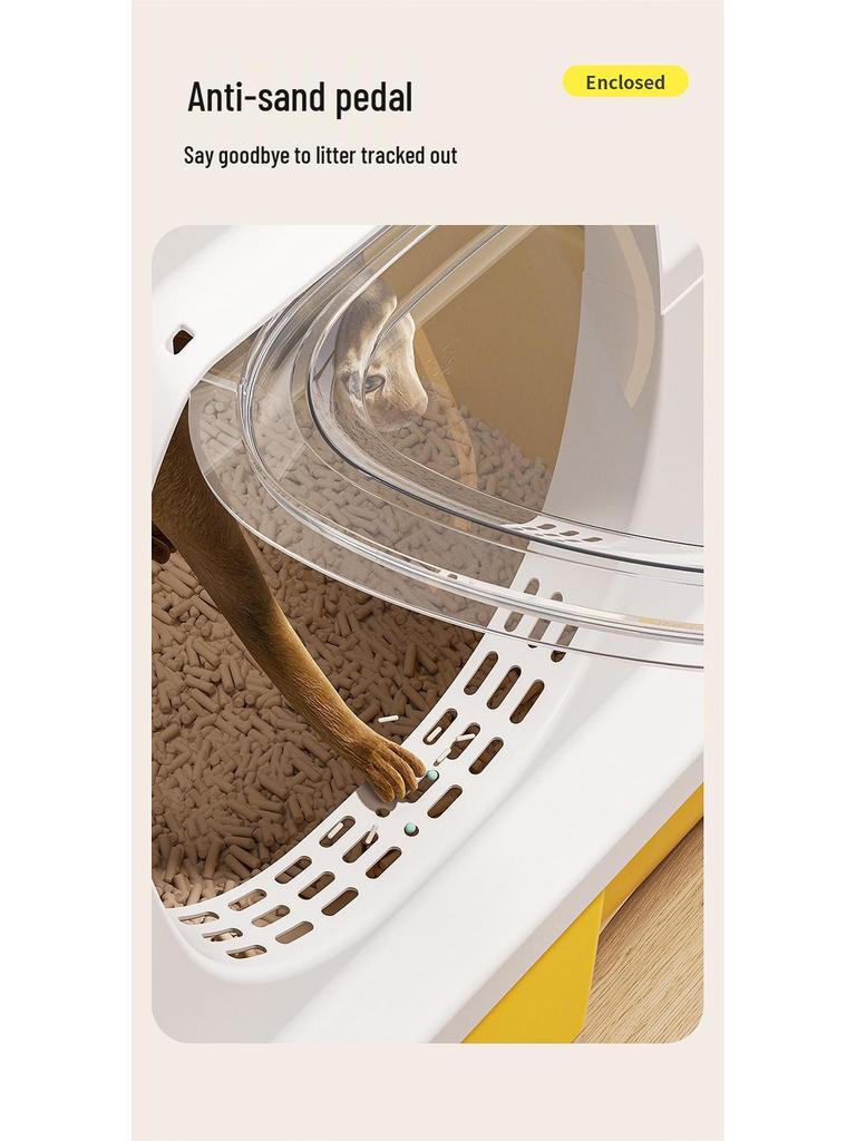 Large Enclosed Cat Litter Box with Detachable Drawer, Easy to Clean & Durable