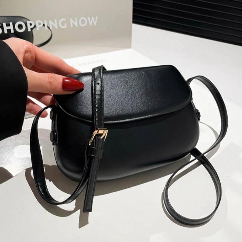 New Vintage Saddle Crossbody Bag for Women, Small Minimalist Shoulder Purse, Versatile Casual Daypack