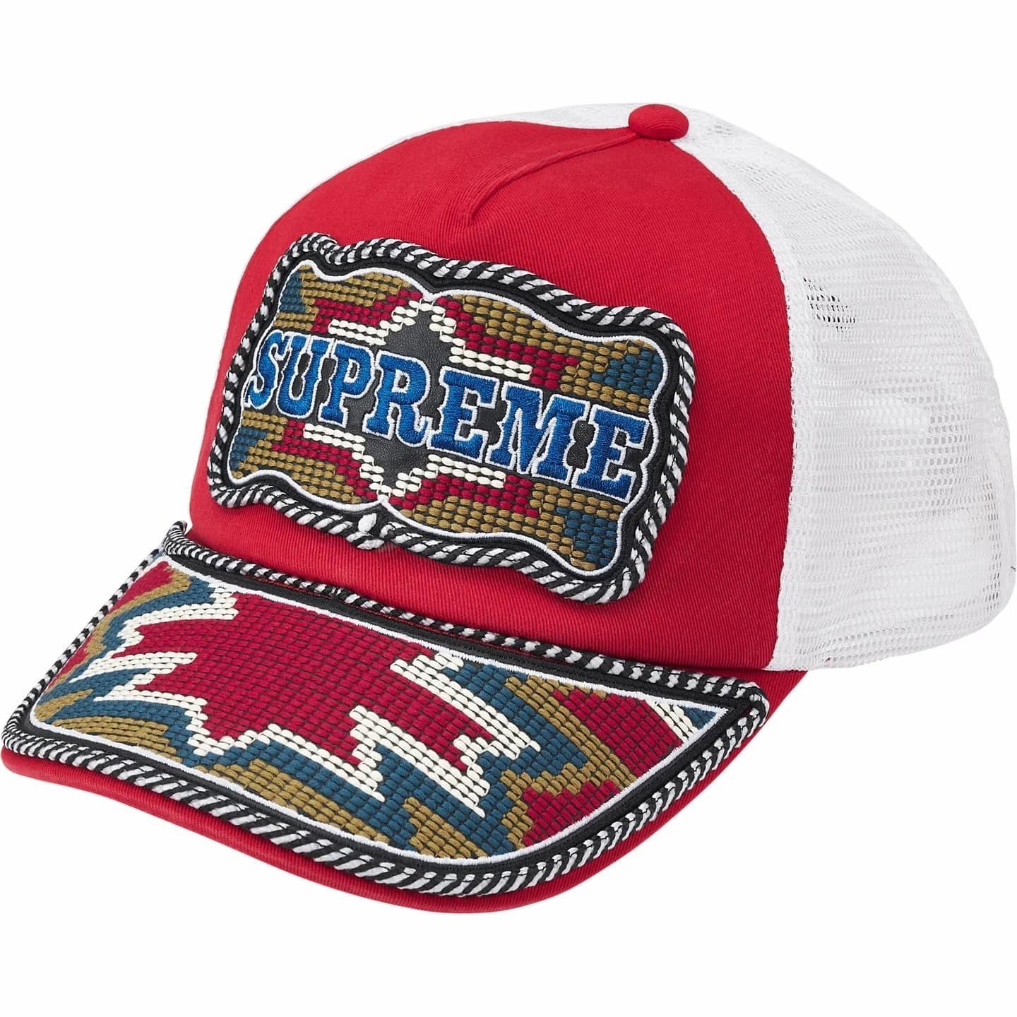Supreme Western Embroidered Mesh Back 5-Panel Red One-Size