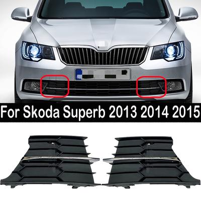 Pour Skoda Superb 2013 2014 2015 Bas de Pare-chocs Avant Moulures de Calandre Inférieure Panneau de Phare Avec Barre Lumineuse