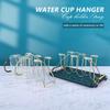 Inverted Glass Mug Hanging Rack With Drain Tray For Home Kitchen Countertop