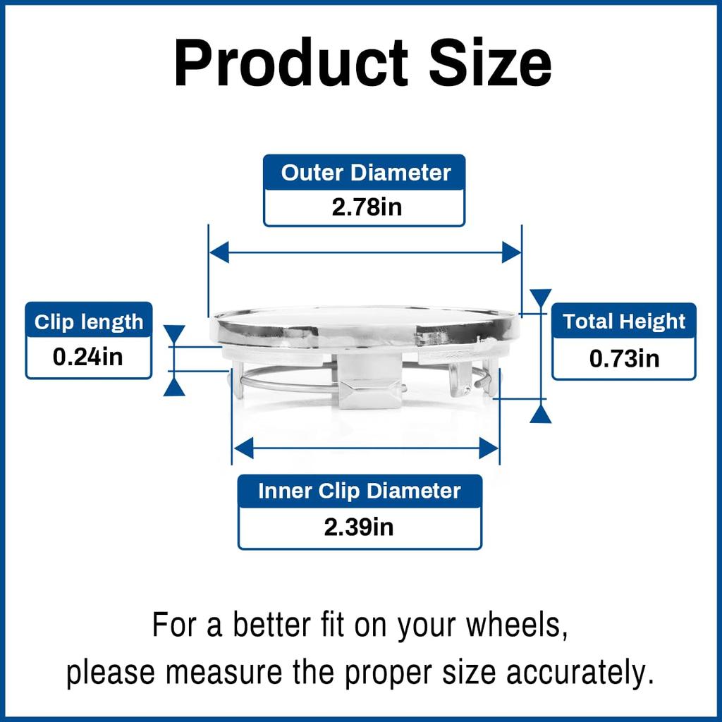 BBS 09.24.467 Felge für Chromsilber 70,6 mm 2,8" Radnabenkappen 4 Stück (Außen: 2,8", Innen: 2,4 ")