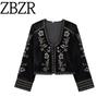 Za New Arrival Women's Clothing ZR Fashion Style Fashion Beaded Inlaid Embroider Velvet Jacket Outwear 5107254